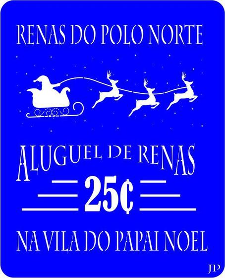 Imagem de Stencil de Natal Propaganda Aluguel de Renas- Jeito Próprio Artesanato