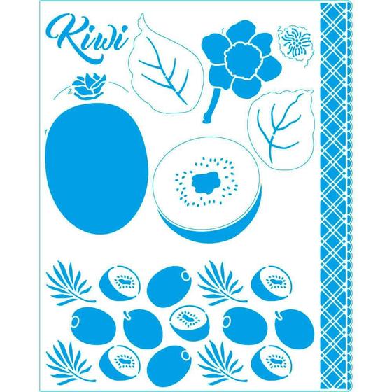 Imagem de Stencil Litoarte Rose Ferreira 20 x 25 cm - STR-238 Kit Cozinha : Kiwi