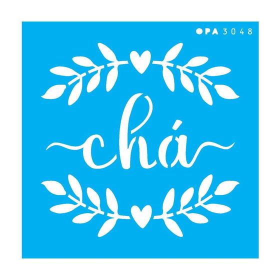 Imagem de Stencil Opa 10x10 3048 Palavras Chá 3048