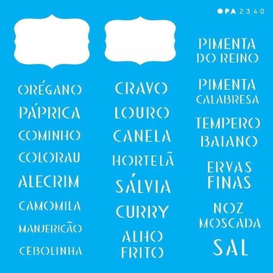 Imagem de Stencil Opa 14 x 14 cm - Tag Temperos - 2340