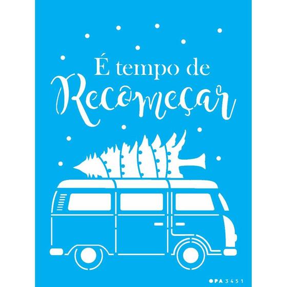 Imagem de Stencil Opa 15 x 20 cm - Kombi Natalina - 3451