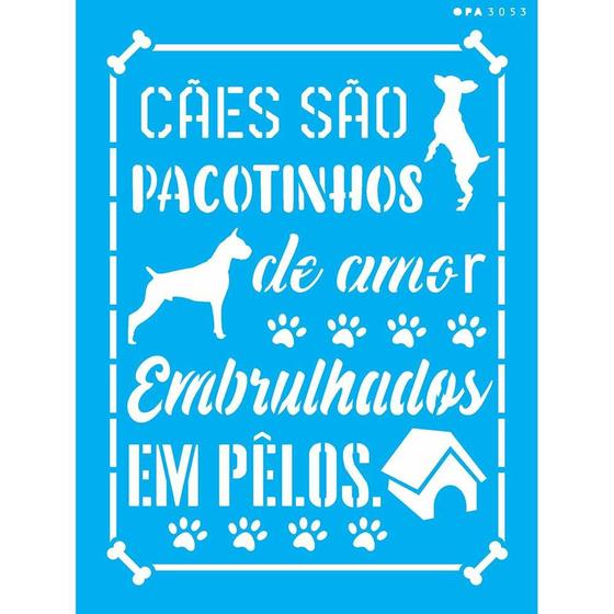 Imagem de Stencil Opa 15 X 20 cm - Pet Cães São Pacotinhos - 3053