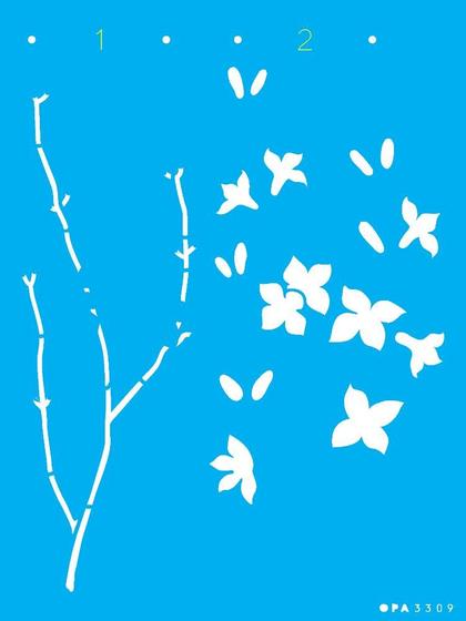 Imagem de Stencil opa 15x20 - 3309 - galhos com flores ii