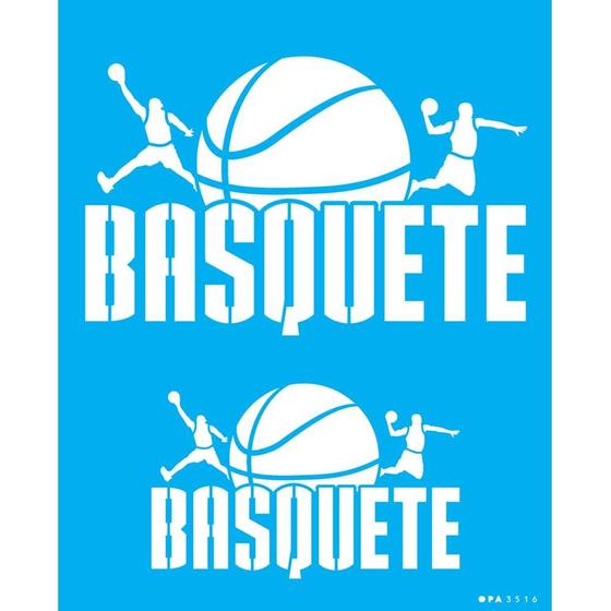 Imagem de Stencil Opa 20 x 25 cm - Esporte Basquete  - 3516