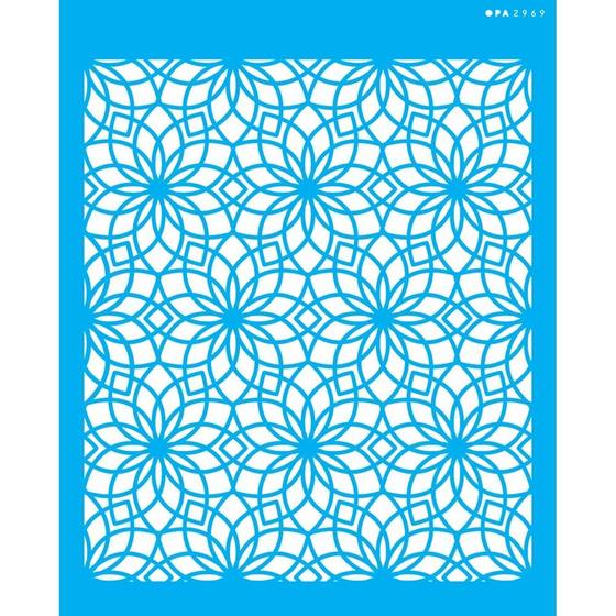 Imagem de Stencil Opa 20 x 25 cm - Flores Caleidoscópio I - 2969