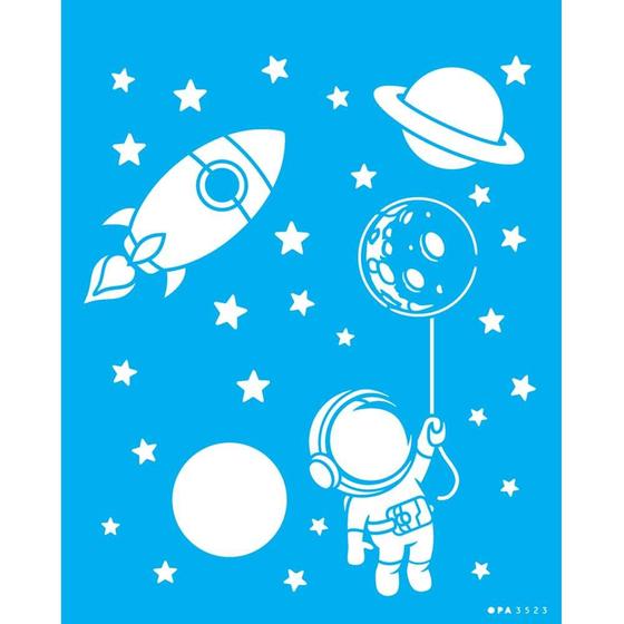 Imagem de Stencil Opa 20 x 25 cm - Infantil Austronauta- 3523