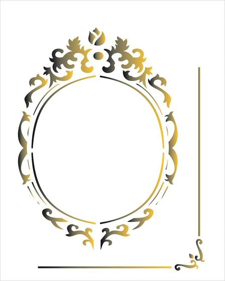 Stencil OPA 20x25 1783 Moldura Oval Menor preço em Stencil OPA 20x25 1783 Moldura Oval