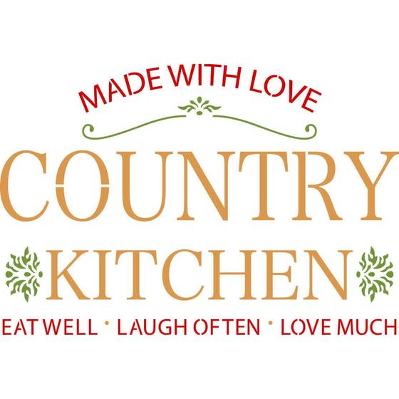 Imagem de Stencil Pintura Cozinha Country Kitchen 21,1x17,2 Stm-731 Litoarte