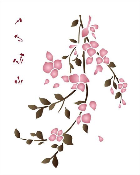 Imagem de Stencil Pintura Galho Bougainvillea 3363 20x25 Opa