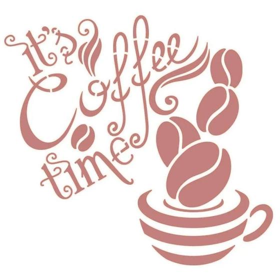 Imagem de Stencil Pintura It S Coffee Time Sta-183 14x14cm Litoarte