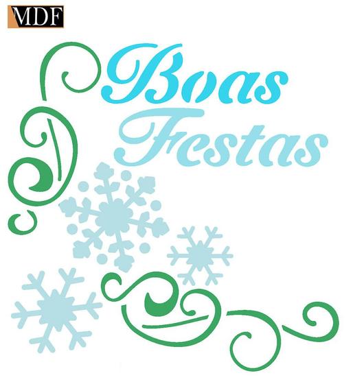 Imagem de Stencil Pintura Natal Boas Festas Stnx-034 10x10 Litoarte