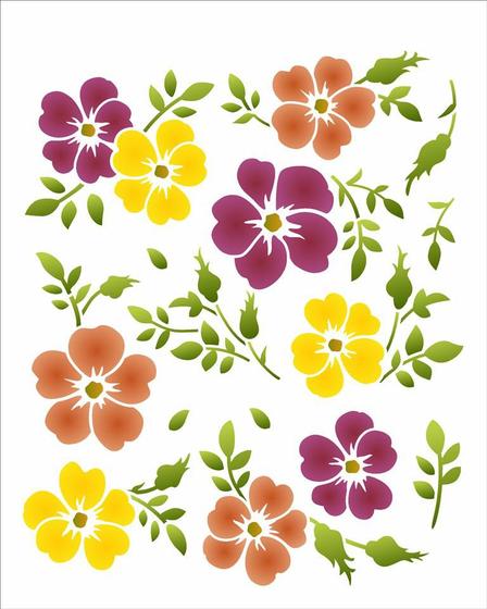 Imagem de Stencil Pintura Opa Estamparia Flores do Campo Iii 20x25 3500