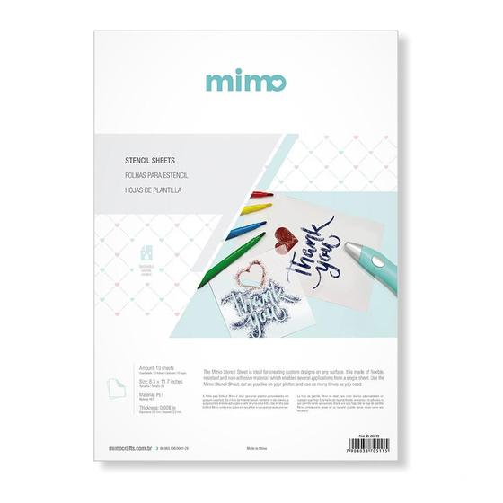 Imagem de Stencil Reutilizável - A4 - Mimo - 10 Folhas