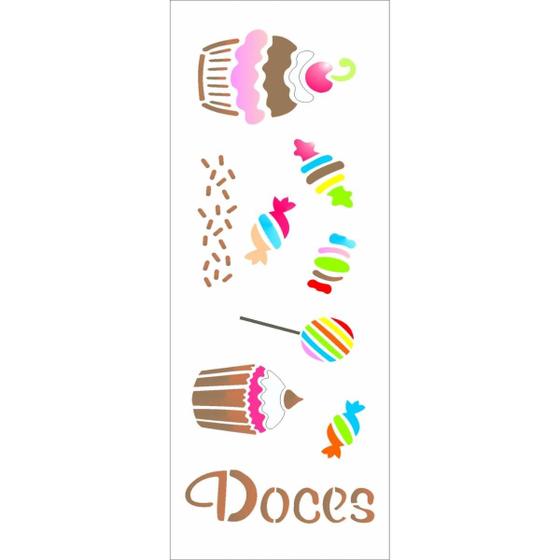 Imagem de Stencil Simples 10X30 Opa 1099  Doces