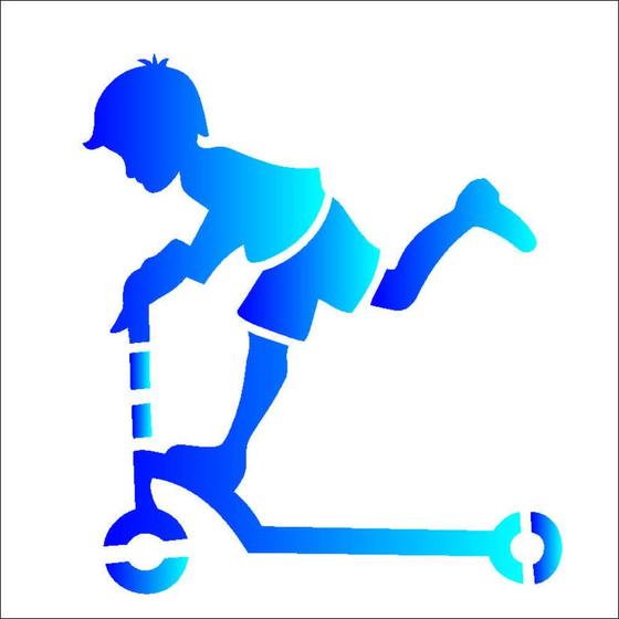 Imagem de Stencil Simples 14X14 Opa 1822  Menino Patinete