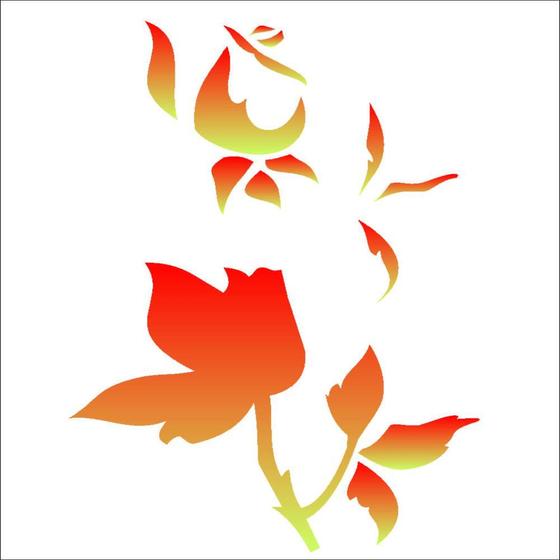 Imagem de Stencil Simples 15X20 Opa 1883  Flor Rosa