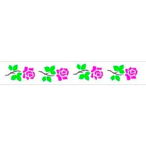 Imagem de Stencil Simples Flores Rosas Opa188 4x30