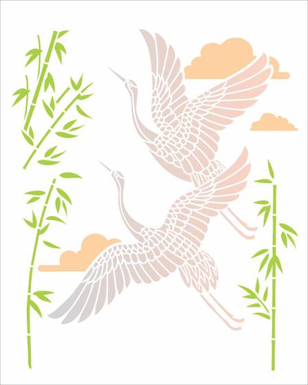 Imagem de Stencil Simples Oriental Tsuru 3180 20x25 Opa