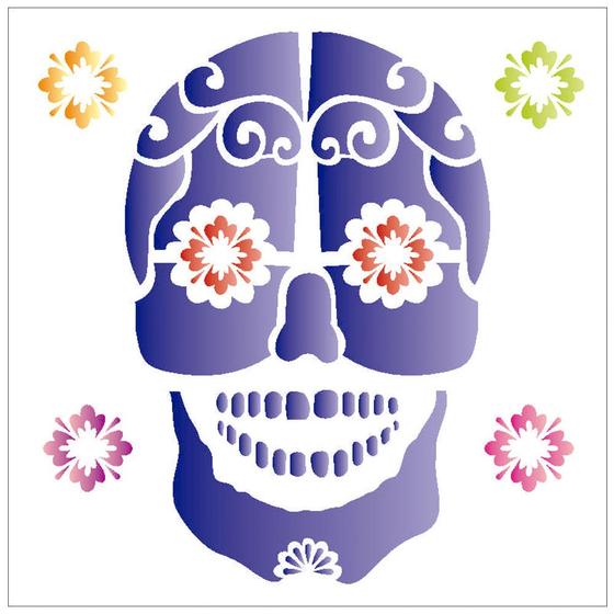 Imagem de Stencil Sp. 10x10 1177 Caveira Mexcana
