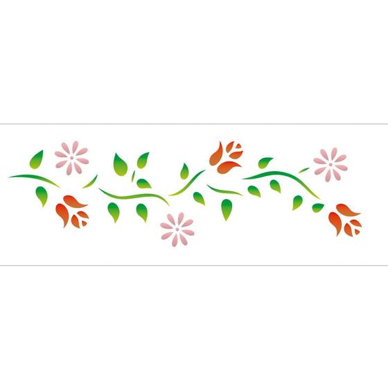 Imagem de Stencil Sp. 10X30 729 Flores e Botoes