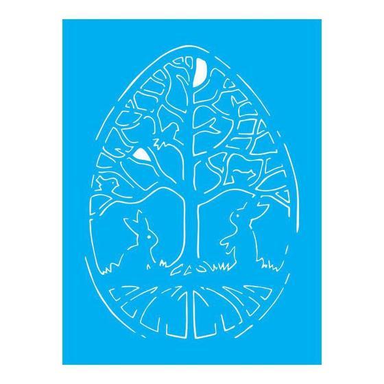 Imagem de Stencil Tamako Coelhos Árvore - 15X20Cm - Ref A3364