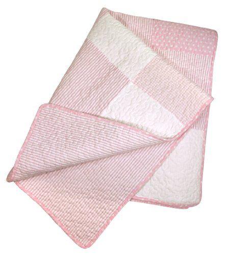 Imagem de Stephan Baby Heirloom-Quality Colcha de berço em pedaços, rosa e branco Vintage Dot