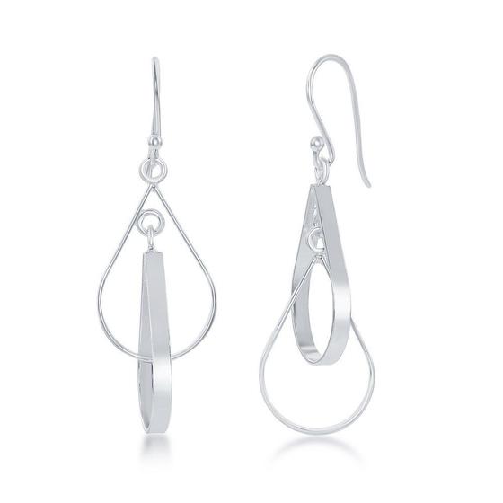 Imagem de Sterling Prata Double Teardrop Dangle Brincos