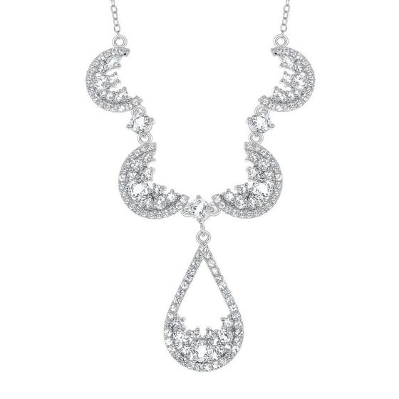 Imagem de Sterling Silver Crescente Forma Teardrop Colar