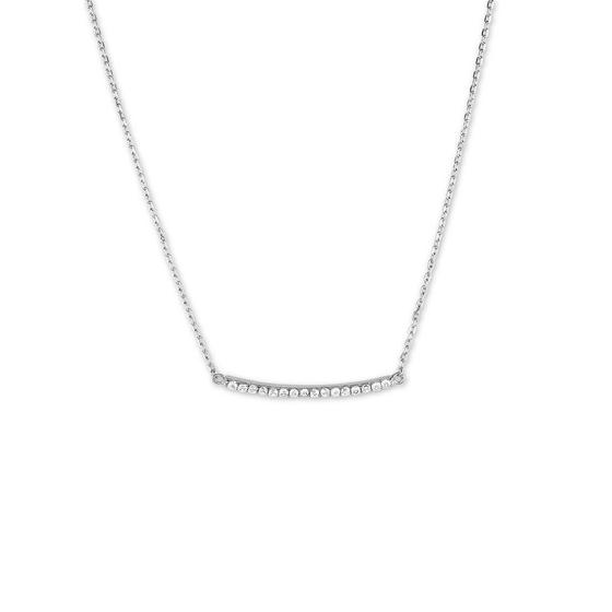 Imagem de Sterling Silver CZ Colar de barra curva