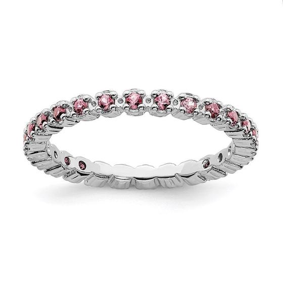 Imagem de Sterling Silver Stackable Expressions Anel de Turmalina Rosa