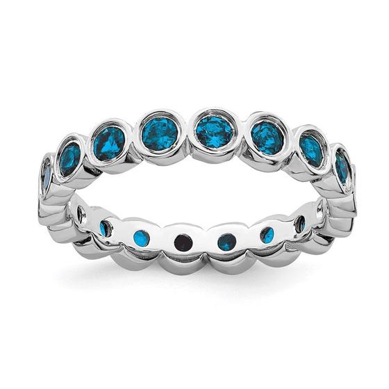 Imagem de Sterling Silver Stackable Expressões Anel de Topázio Azul