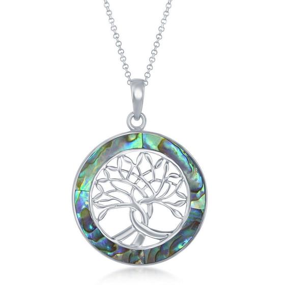 Imagem de Sterling Silver Tree of Life Pingente redondo com corrente - Abal