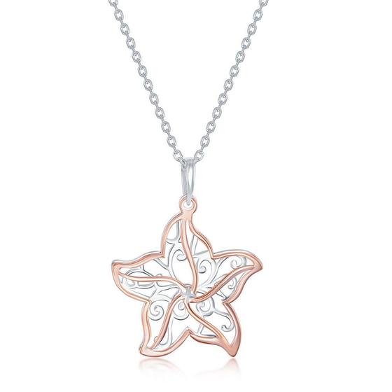 Imagem de Sterling Silver Two Tone Starfish Colar