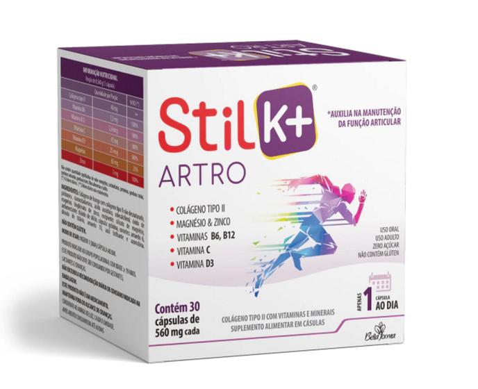 Imagem de Stil K+ Artro - Colágeno Tipo II + Magnésio + Vitaminas + Minerais - 560mg com 30 cápsulas