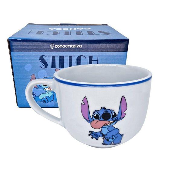 Imagem de Stitch Caneca De Sopa Cumbuca Porcelana 500 Ml Oficial Disney - Zona Criativa