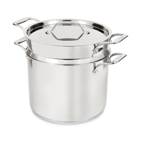 Imagem de Stockpot All-Clad Simply Strain em aço inoxidável 12L com tampa