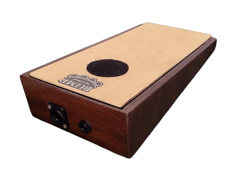 Imagem de Stomp Box Profissional BUMP Mahogany. Simulador de Bumbo. Grave com o pé. Saídas XLR e P10.