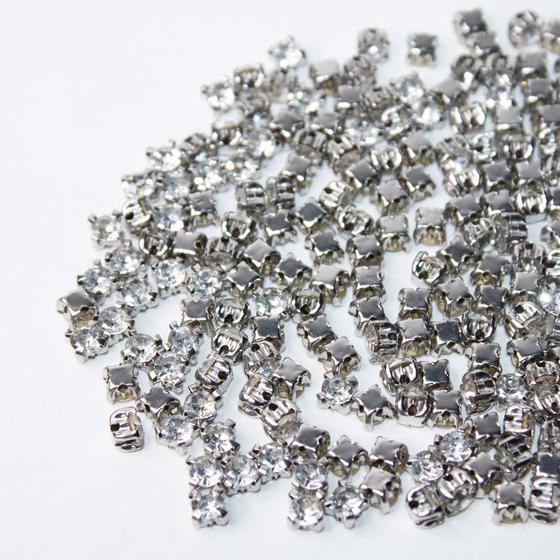 Imagem de Strass Cristal de Costura com Garra Prata - SS20 -100 peças - 9g