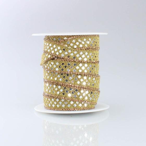 Imagem de Strass e caviar 15mm termocolante com 9 metros