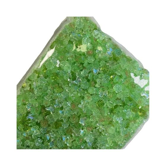 Strass para Unhas - 50 Peças Multicores com Design de Flor e Arco-Íris