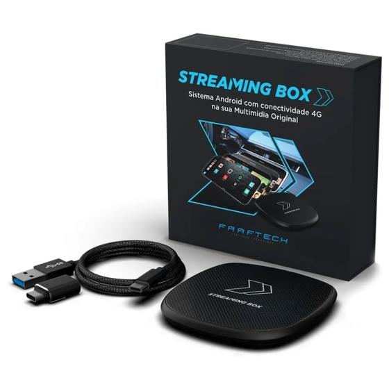 Imagem de Streaming Box para Carros com Sistema Carplay Android e IOS USB Plug and Play FULL HD WI-FI  4G  4GB  BT Faaftech