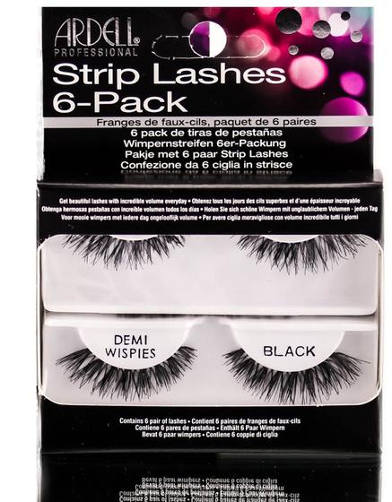 Imagem de Strip Lashes Ardell, pacote com 6, Demi Wispies, preto