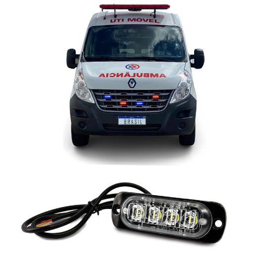 Imagem de Strobo led multifunções 12v 24v 16 funções vermelho ou azul viaturas ambulância trator