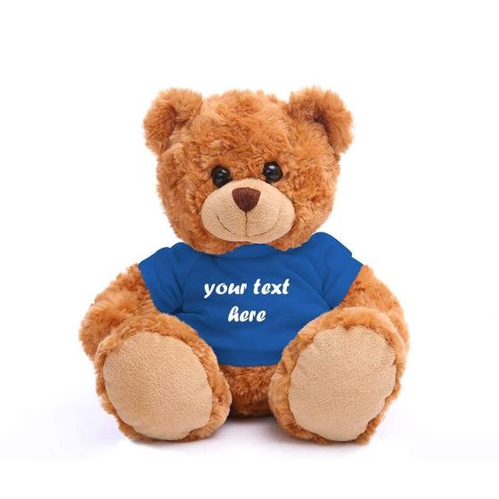 Imagem de Stuffed Animal Plushland Teddy Bear Mocha 28 cm com camisa personalizada