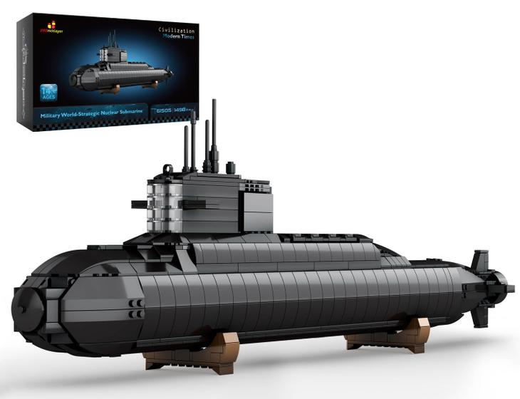 Imagem de Submarino Nuclear JMBricklayer - Conjunto de Blocos de Construção com Luzes