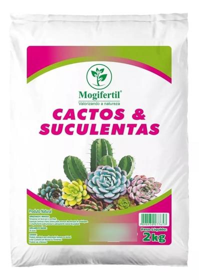 Imagem de Substrato Adubo Terra Plantio De Suculentas, Cactus E Bonsay Mogifertil 2Kg