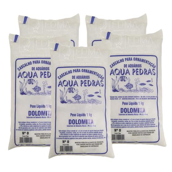 Imagem de Substrato Aqua Pedras Dolomita N0 - 5kg Aquários e Jardins