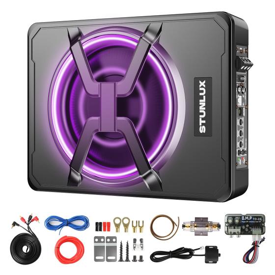 Imagem de Subwoofer de Carro STUNLUX 800W Slim - 10" com Luz LED Embutido