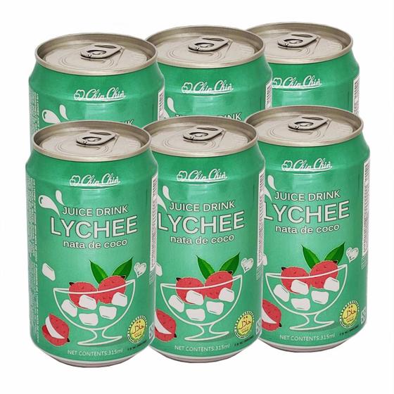 Imagem de Suco De Lichia Com Nata De Coco 315ml (Kit com 6) Chinchin