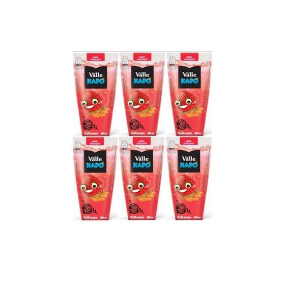 Imagem de Suco de Morango Kapo Del Valle 200ml kit com 6 unidades